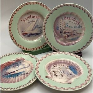 Rosanna Seaside Beach Vacation Appetizer Plates Set of 4 Ocean‎